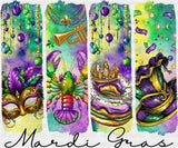 Mardi Gras Mask Lobster Donut & Hat - Mardi Gras DTF Transfer Adult Unisex - S & M (10’’) / Dark Color Design (See