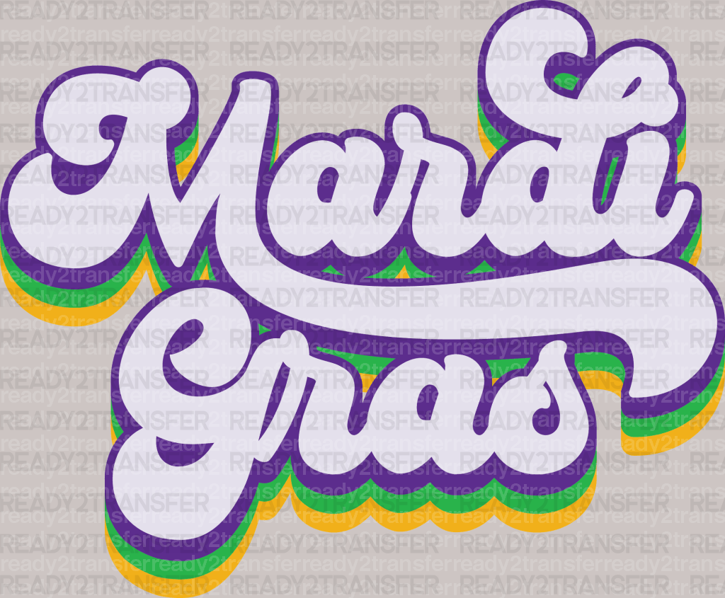 MARDI GRAS PURPLE OUTLINED DTF Transfer - ready2transfer