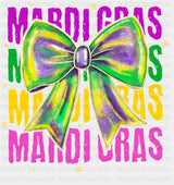 Mardi Gras Reflective Textured Ribbon - Mardi Gras DTF Transfer