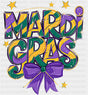 Mardi Gras Ribbon And Stars - Mardi Gras DTF Transfer