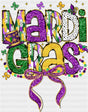 Mardi Gras Ribbon Purple - Mardi Gras DTF Transfer Adult Unisex - S & M (10’’) / Dark Color Design (See Imaging)