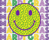 Mardi Gras Smile Face Design Dtf Transfer