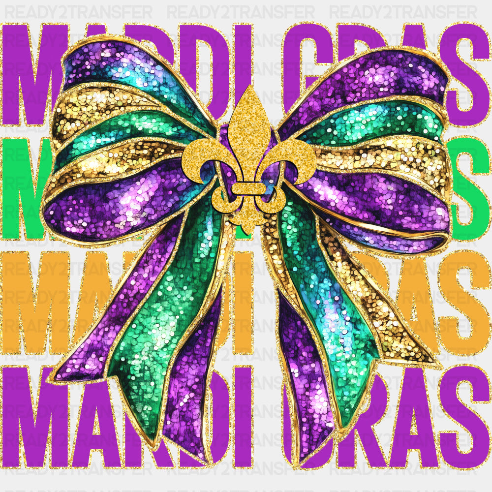 Mardi Gras Sparkle Fleur De Lis - Mardi Gras DTF Transfers ready2transfer
