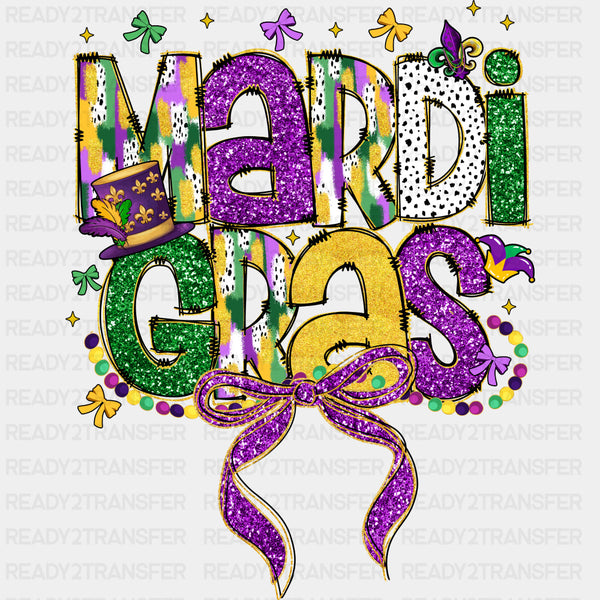 Mardi Gras Sparkled Purple Ribbon - Mardi Gras DTF Transfers