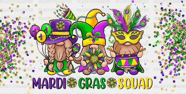 Mardi Gras Squad - Mardi Gras Cup Wrap UV Sticker Permanent UV DTF Decal