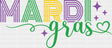 Mardi Gras Stars And Heart - Mardi Gras DTF Transfer Adult Unisex - S & M (10’’) / Dark Color Design (See Imaging)