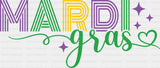 Mardi Gras Stars And Heart - Mardi Gras DTF Transfer Adult Unisex - S & M (10’’) / Dark Color Design (See Imaging)