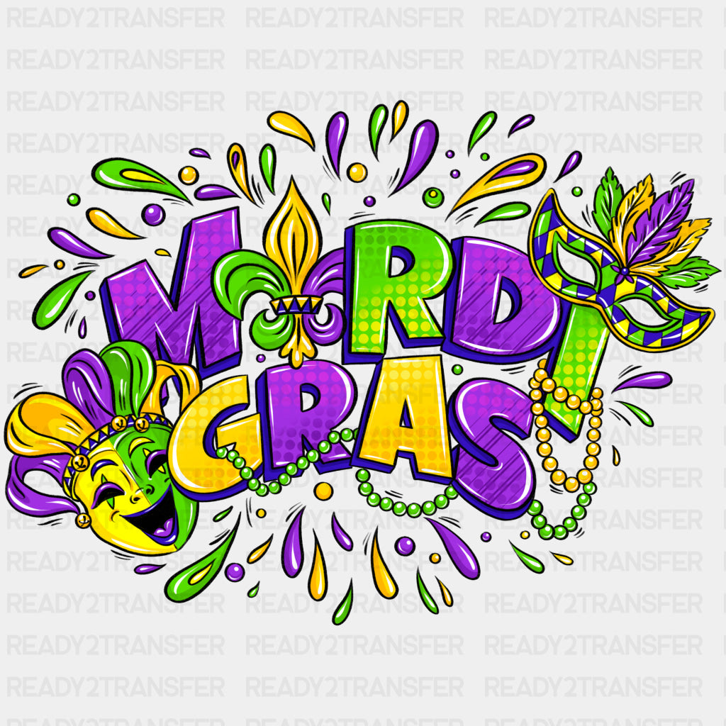 MARDI GRAS VIBES DTF Transfer ready2transfer