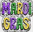 Mardi Gras White - Mardi Gras DTF Transfer