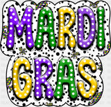 Mardi Gras White - Mardi Gras DTF Transfer
