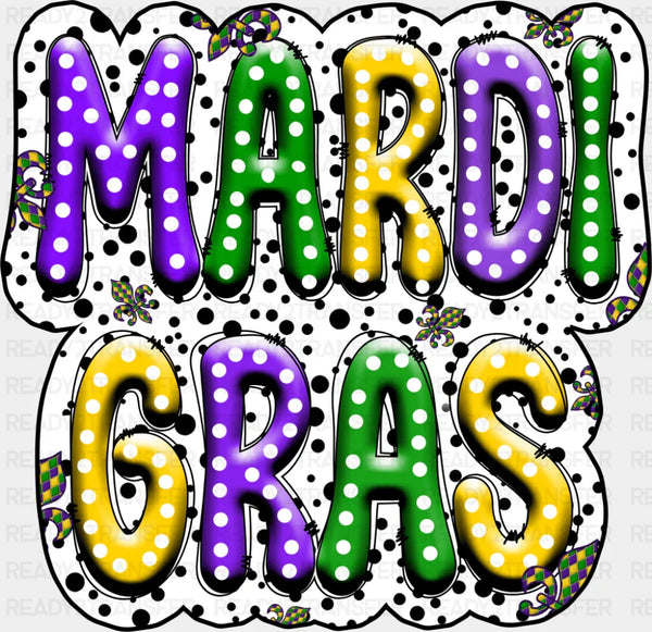 Mardi Gras White - Mardi Gras DTF Transfer