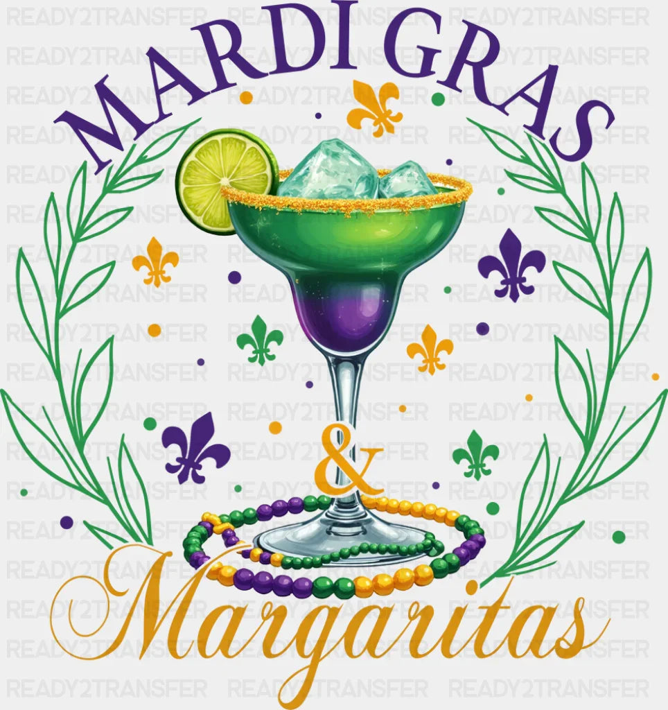 Margaritas - Mardi Gras DTF Transfer Adult Unisex - S & M (10’’) / Dark Color Design (See Imaging)