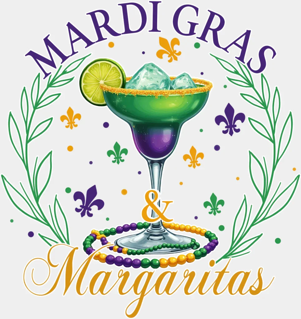 Margaritas - Mardi Gras DTF Transfer Adult Unisex - S & M (10’’) / Light Color Design (See Imaging)
