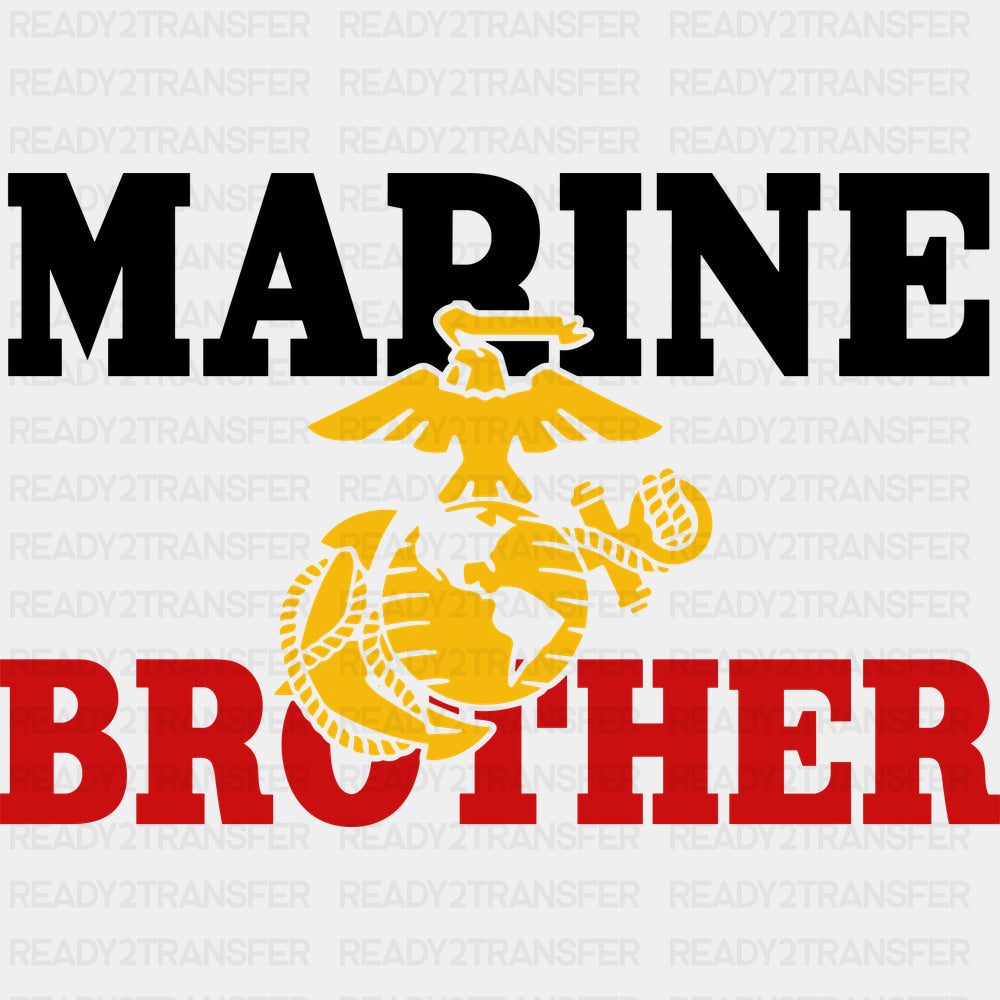 Marine Brother - Marines DTF Transfers - Adult Unisex - S & M (10’’) / Dark Color Design (See Imaging)