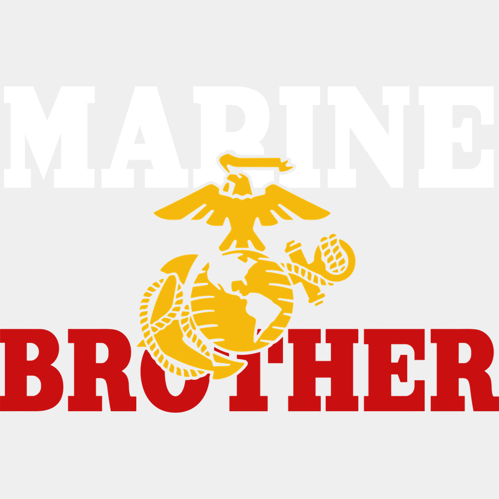 Marine Brother - Marines DTF Transfers - Adult Unisex - S & M (10’’) / Light Color Design (See Imaging)