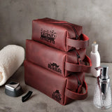 Custom Engraved Leather Dopp kit for men