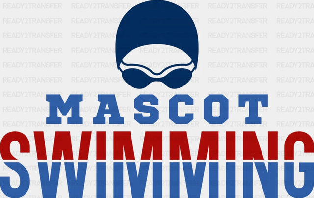 Mascot Swimming Blue Design - Swimming DTF Transfer