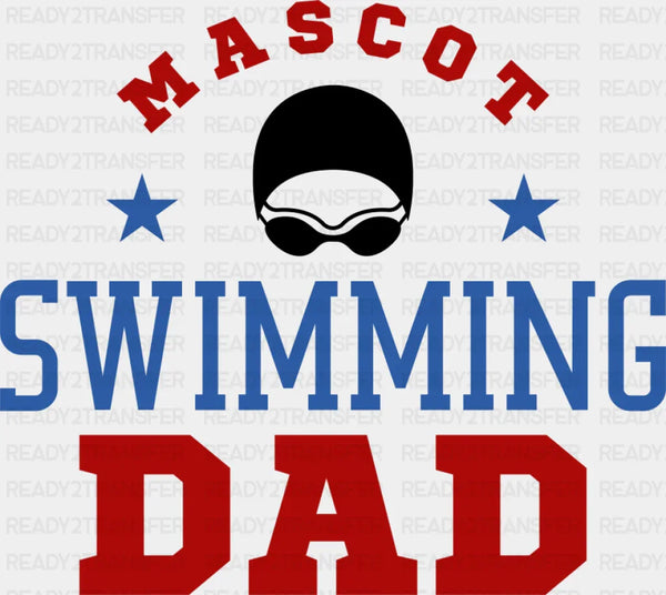 Mascot Swimming Dad Red And Blue - Swimming DTF Transfer