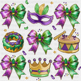 Mask, Ribbons, Donut - Mardi Gras DTF Transfers ready2transfer