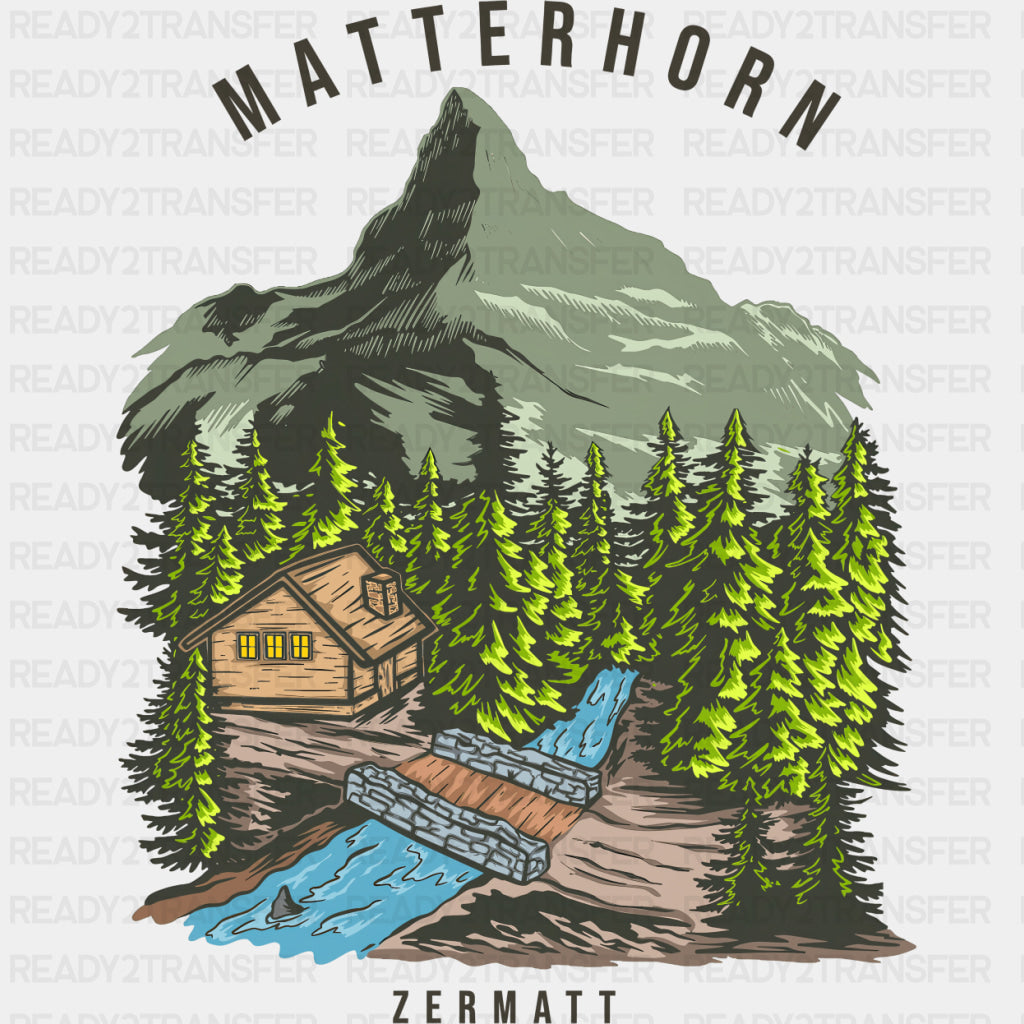 Matterhorn Zermatt - Hiking DTF Transfers ready2transfer Dark Color Design (See Imaging)