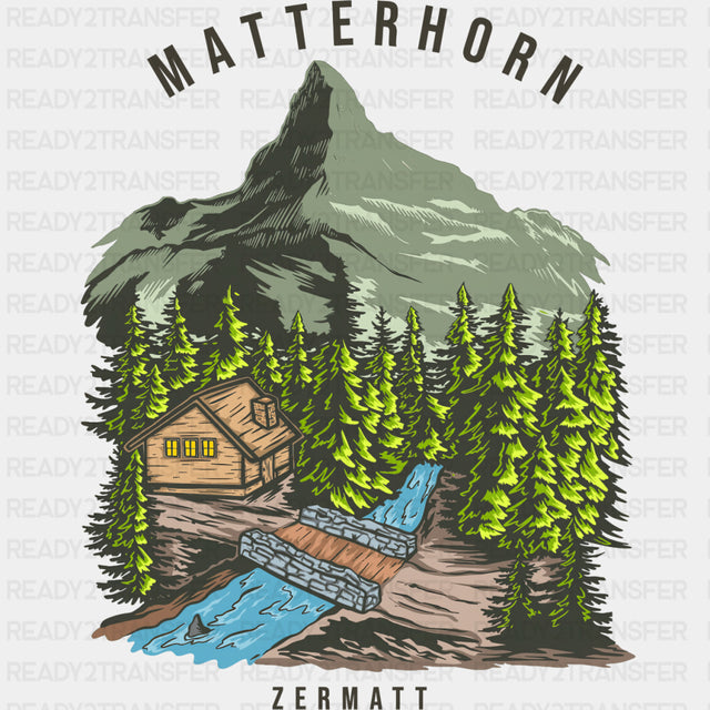 Matterhorn Zermatt - Hiking DTF Transfers ready2transfer Dark Color Design (See Imaging)