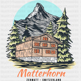 Matterhorn, Zermatt Switzerland - Hiking DTF Transfers ready2transfer Dark Color Design (See Imaging)