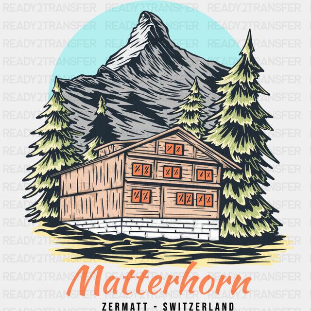 Matterhorn, Zermatt Switzerland - Hiking DTF Transfers ready2transfer Dark Color Design (See Imaging)