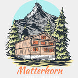 Matterhorn, Zermatt Switzerland - Hiking DTF Transfers ready2transfer Light Color Design (See Imaging)