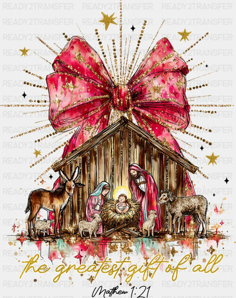 Matthew 1:21 - Christmas DTF Transfer Adult Unisex - S & M (10’’) / Dark Color Design (See Imaging)