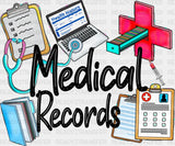Medical Records - School Dtf Transfer Adult Unisex S & M (10’’) / Dark Color Design (See Imaging)