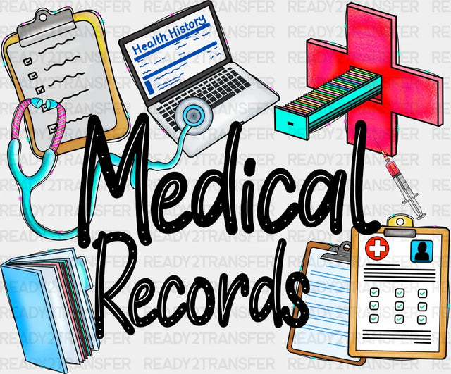 Medical Records - School Dtf Transfer Adult Unisex S & M (10’’) / Dark Color Design (See Imaging)