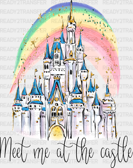 Meet Me At The Castle Disney Dtf Transfer Adult Unisex - S & M (10’) / Black