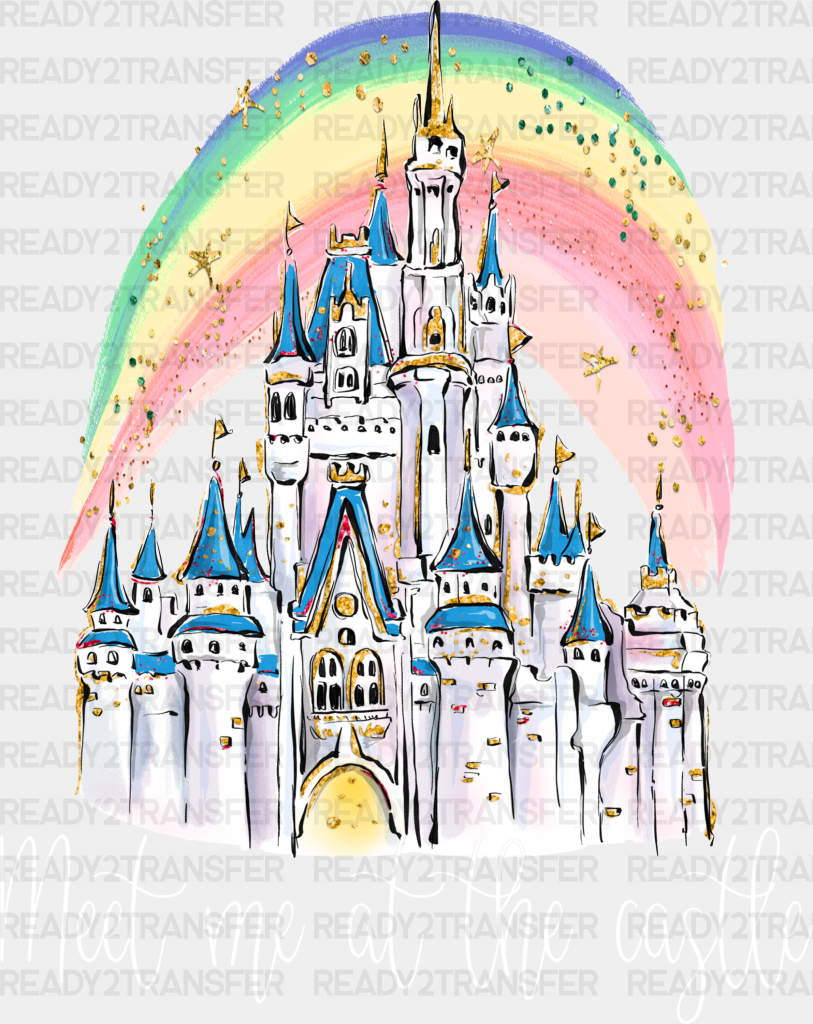 Meet Me At The Castle Disney Dtf Transfer Adult Unisex - S & M (10’) / White