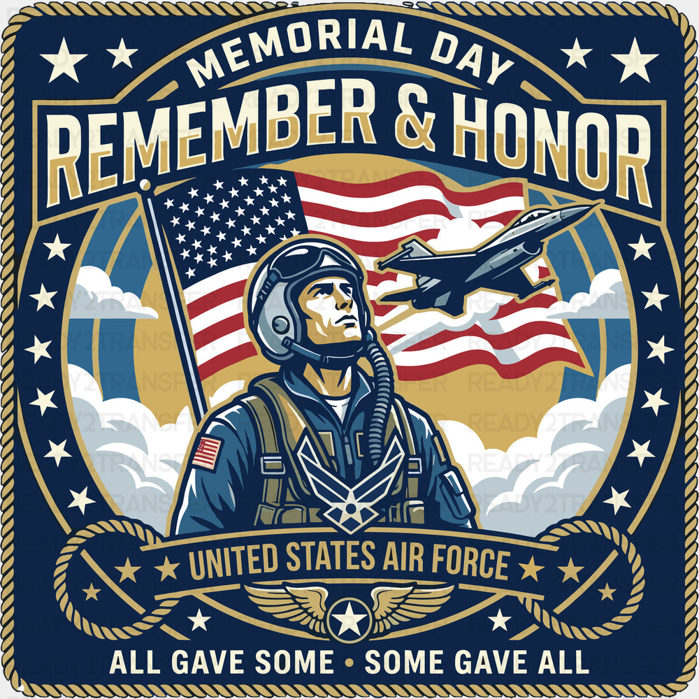 Memorial Day Remember & Honor - Air Force DTF Transfers
