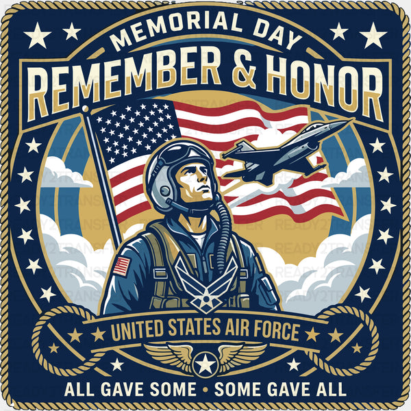 Memorial Day, Remember & Honor - Air Force DTF Transfers
