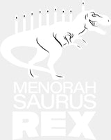 Menorah Saurus Rex - Hanukkah DTF Transfer Adult Unisex - S & M (10’’) / Light Color Design (See Imaging)