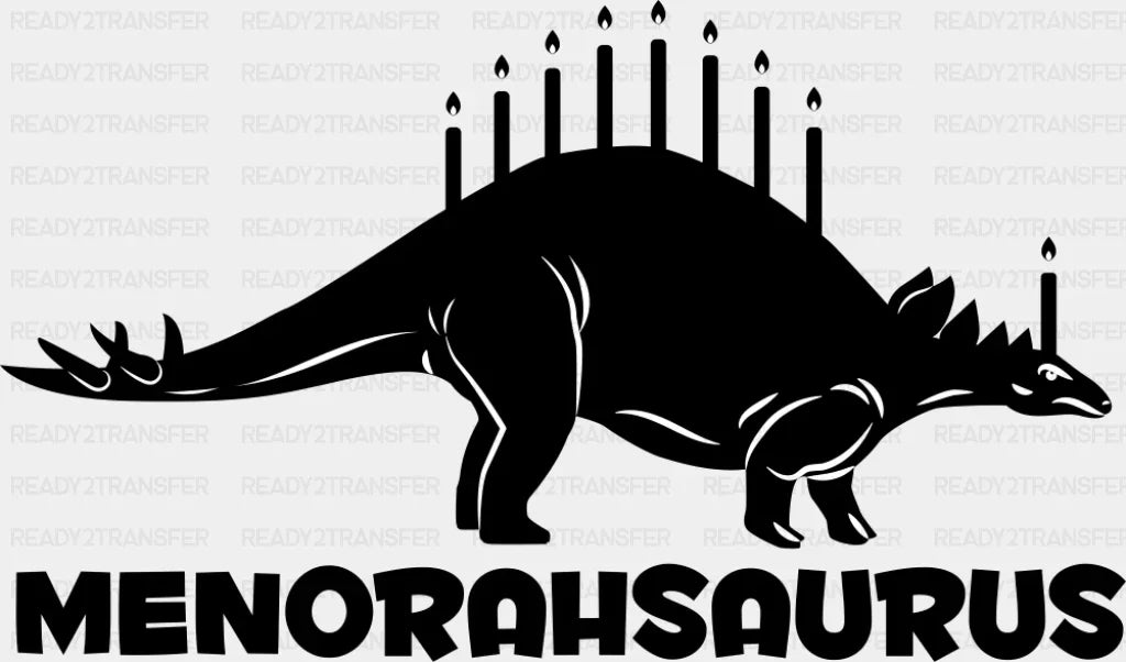 Menorahsaurus - Hanukkah DTF Transfer Adult Unisex - S & M (10’’) / Dark Color Design (See Imaging)