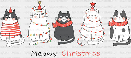 Meowy Christmas Dtf Transfer