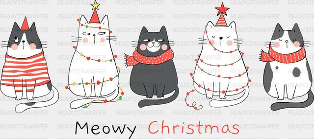 Meowy Christmas Dtf Transfer