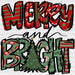 Merry And Bright DTF Transfer ready2transfer Black