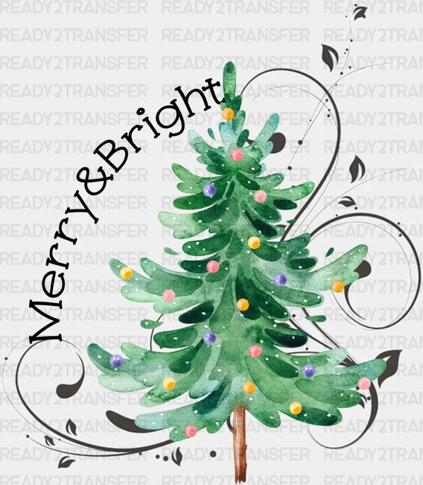 MERRY And BRIGHT TREE DTF Transfer