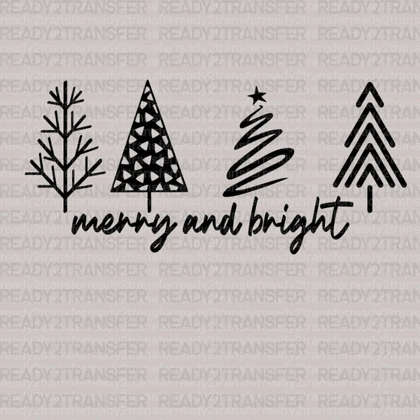 MERRY AND BRIGHT TREES  DTF Transfer