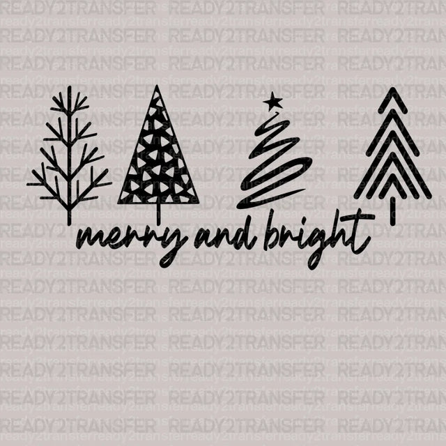 MERRY AND BRIGHT TREES DTF Transfer - ready2transfer