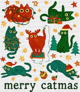 Merry Catmas - Christmas DTF Transfer Adult Unisex - S & M (10’’) / Green Color Design (See Imaging)