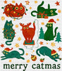 Merry Catmas - Christmas DTF Transfer Adult Unisex - S & M (10’’) / Green Color Design (See Imaging)