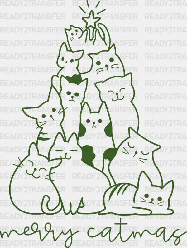 Merry Catmas Green Design - Christmas DTF Transfer