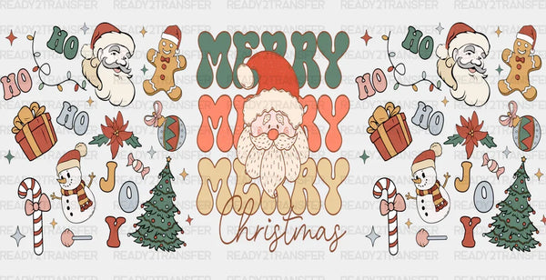 Merry Merry Merry Christmas - Christmas Cup Wrap UV Sticker Permanent UV DTF Decal