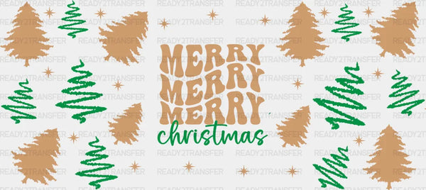 Merry Merry Christmas - Christmas Cup Wrap UV Sticker Permanent UV DTF Decal