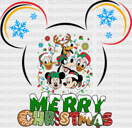 Merry Christmas Disney - Iron On Dtf Transfer Adult Unisex S & M (10’’) / Mickey Dark Color