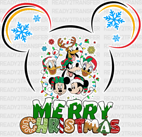 Merry Christmas Disney - Iron On Dtf Transfer Adult Unisex S & M (10’’) / Mickey Light Color